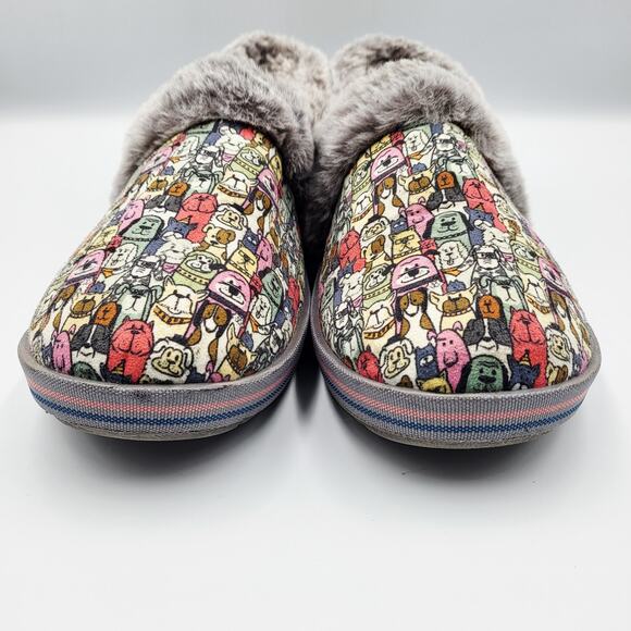 BOBS from Skechers Gray For Dogs Too Cozy Slippers Faux Fur Lining Women's Sz 10 - Picture 5 of 10